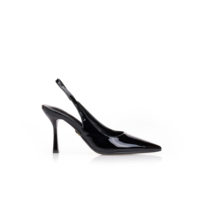 Γόβες TSOUKALAS μαύρες slingback ΜΑΥΡΟ