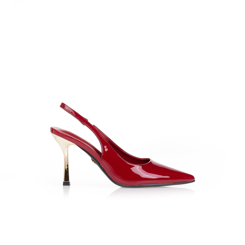Γόβες TSOUKALAS μπορντό slingback ΜΠΟΡΝΤΟ