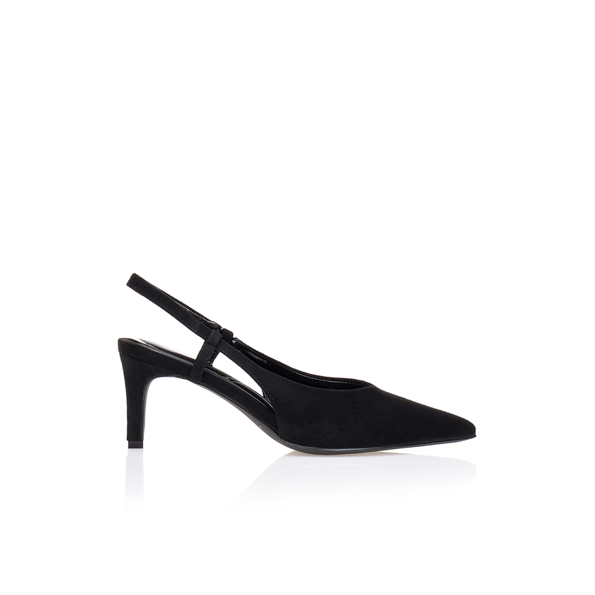 Γόβες μαύρες σουέτ slingback ΜΑΥΡΟ
