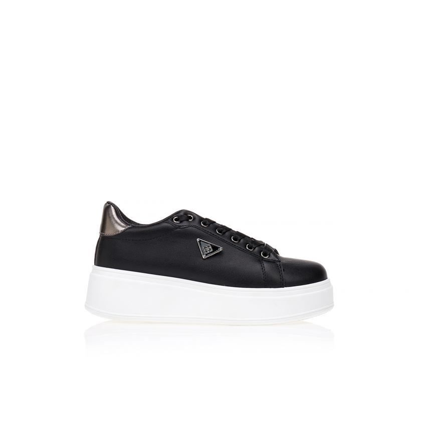 Sneakers TSOUKALAS μαύρα δερματίνη ΜΑΥΡΟ