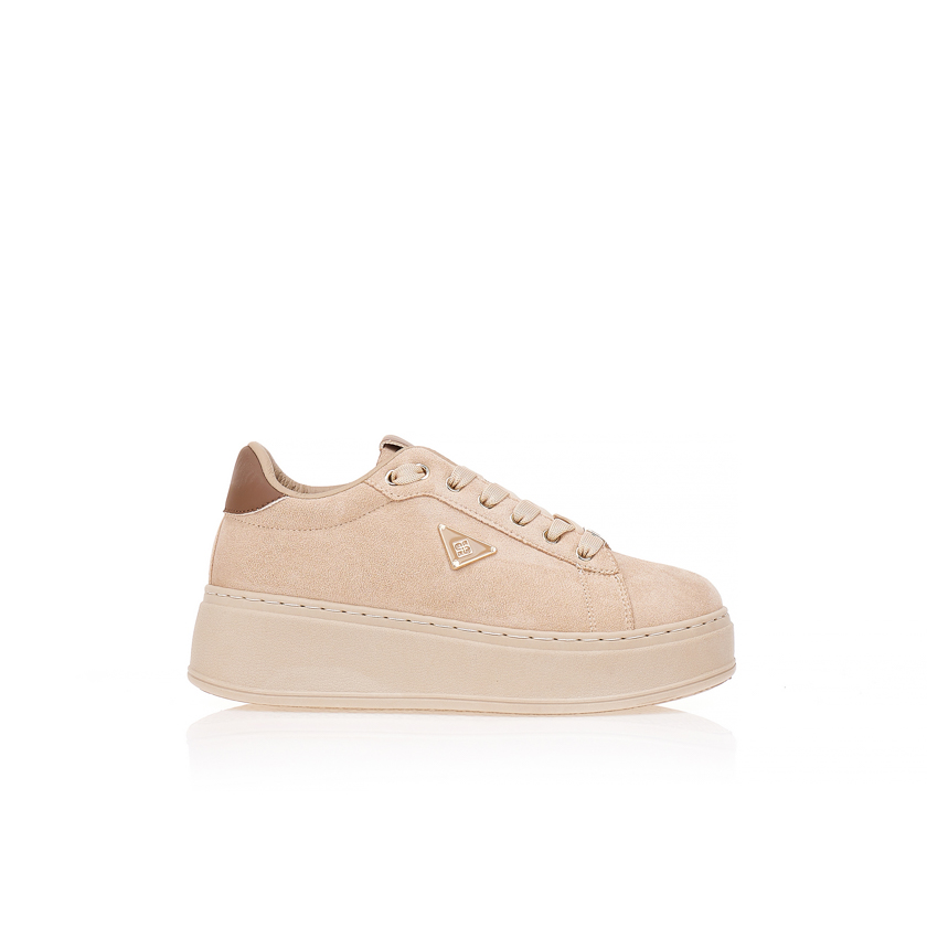 Sneakers TSOUKALAS μπεζ σουέτ ΜΠΕΖ