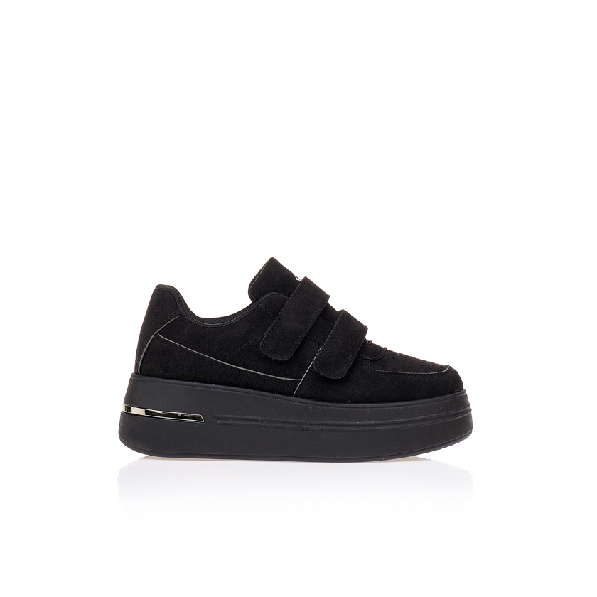 Sneakers TSOUKALAS μαύρα σουέτ ΜΑΥΡΟ