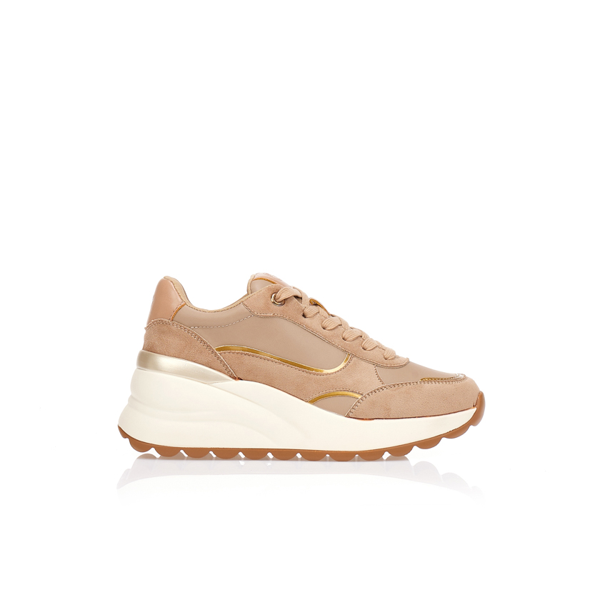 Sneakers πούρο με συνδυασμό υλικών ΠΟΥΡΟ