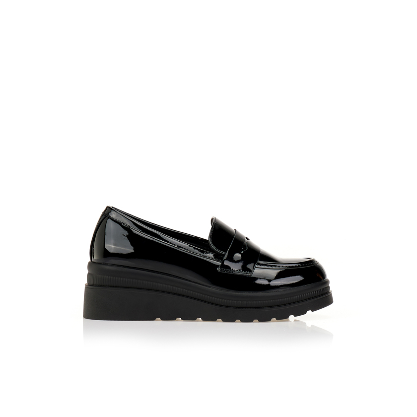 Oxfords μαύρα λουστρίνι πλατφόρμα ΜΑΥΡΟ