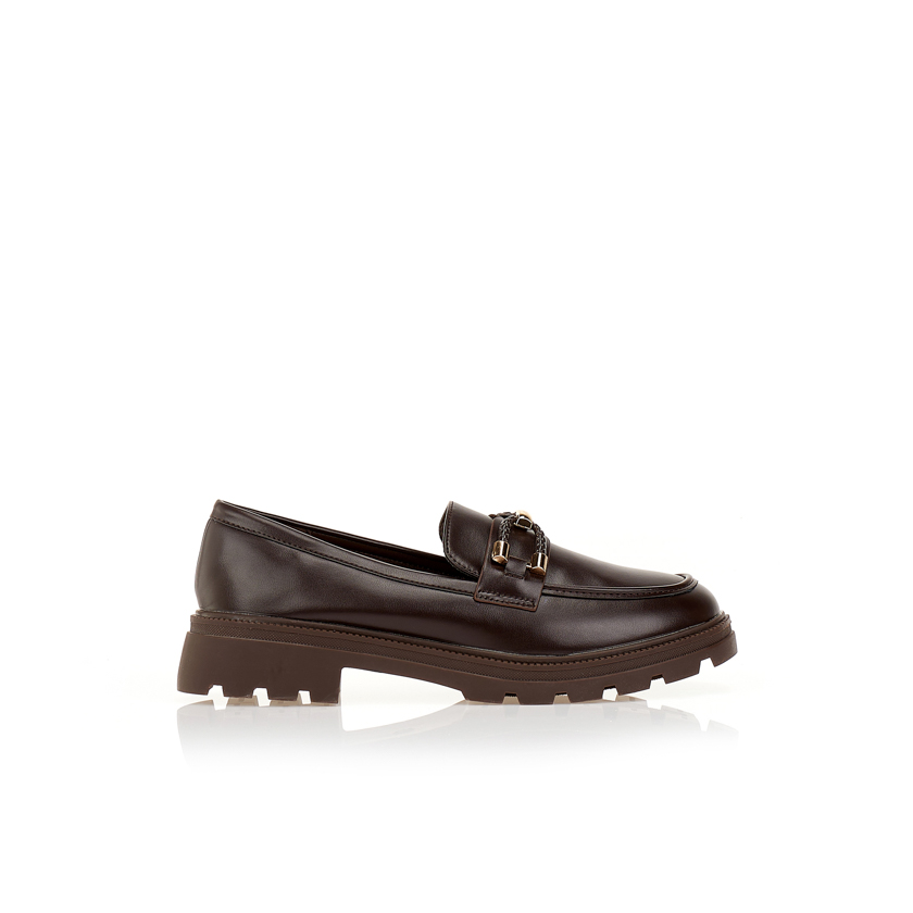 Oxfords καφέ με ιδιαίτερη αγκράφα ΚΑΦΕ