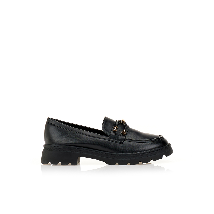Oxfords μαύρα με ιδιαίτερη αγκράφα ΜΑΥΡΟ