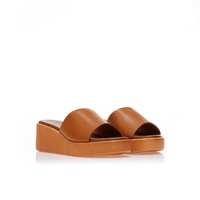 Flatforms κάμελ δερματίνη