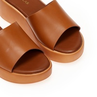 Flatforms κάμελ δερματίνη