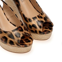 Εσπαντρίγιες πλατφόρμες animal print δερματίνη peep toe