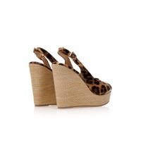 Εσπαντρίγιες πλατφόρμες animal print δερματίνη peep toe