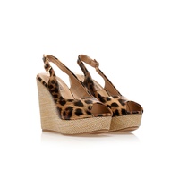 Εσπαντρίγιες πλατφόρμες animal print δερματίνη peep toe
