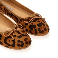 Μπαλαρίνες animal print σουέτ με φιόγκο