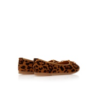 Μπαλαρίνες animal print σουέτ με φιόγκο