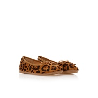 Μπαλαρίνες animal print σουέτ με φιόγκο
