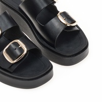 Flatforms μαύρα δερματίνη με ρυθμιζόμενη φάσα