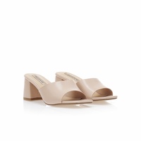 Mules nude δερματίνη
