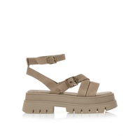 Flatforms πούρο σουέτ με πολλαπλά λουράκια