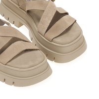 Flatforms πούρο σουέτ με πολλαπλά λουράκια