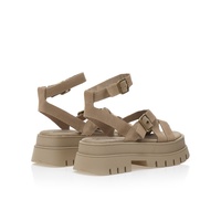 Flatforms πούρο σουέτ με πολλαπλά λουράκια