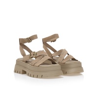 Flatforms πούρο σουέτ με πολλαπλά λουράκια