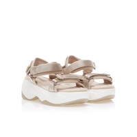 Flatforms μπεζ δερματίνη με σκρατς