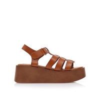 Flatforms κάμελ δερματίνη