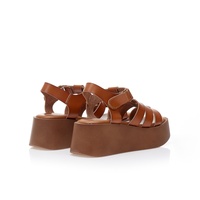 Flatforms κάμελ δερματίνη