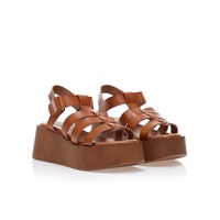 Flatforms κάμελ δερματίνη