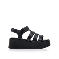 Flatforms μαύρα δερματίνη