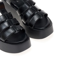 Flatforms μαύρα δερματίνη