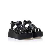 Flatforms μαύρα δερματίνη