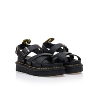 Flatforms μαύρα δερματίνη με πολλαπλά λουράκια και σχέδιο δαχτυλίδι