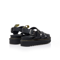 Flatforms μαύρα δερματίνη με πολλαπλά λουράκια και σχέδιο δαχτυλίδι