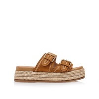 Flatforms κάμελ σουέτ με ρυθμιζόμενη φάσα