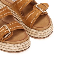Flatforms κάμελ σουέτ με ρυθμιζόμενη φάσα