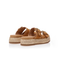 Flatforms κάμελ σουέτ με ρυθμιζόμενη φάσα