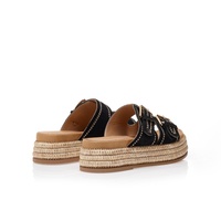 Flatforms μαύρα σουέτ με ρυθμιζόμενη φάσα