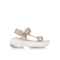 Flatforms μπεζ δερματίνη με σκρατς
