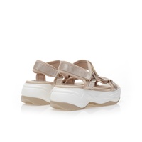 Flatforms μπεζ δερματίνη με σκρατς