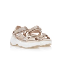 Flatforms μπεζ δερματίνη με σκρατς