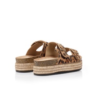 Flatforms animal print σουέτ με χρυσά τρουκς