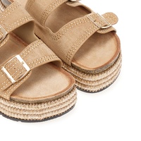 Flatforms πούρο σουέτ με χρυσά τρουκς