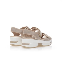 Flatforms μπεζ δερματίνη με σκρατς