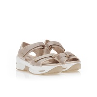 Flatforms μπεζ δερματίνη με σκρατς