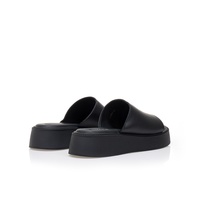 Flatforms μαύρα δερματίνη με φαρδιά φάσα
