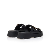 Flatforms μαύρα δερματίνη με ρυθμιζόμενη φάσα