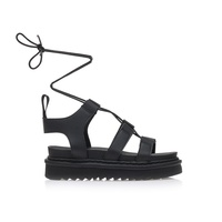 Flatforms μαύρα σουέτ με ιδιαίτερο δέσιμο