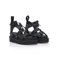 Flatforms μαύρα σουέτ με ιδιαίτερο δέσιμο