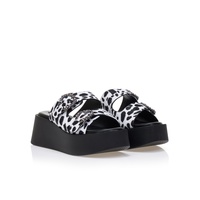 Flatforms animal print σουέτ με στρας