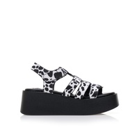 Flatforms animal print σουέτ